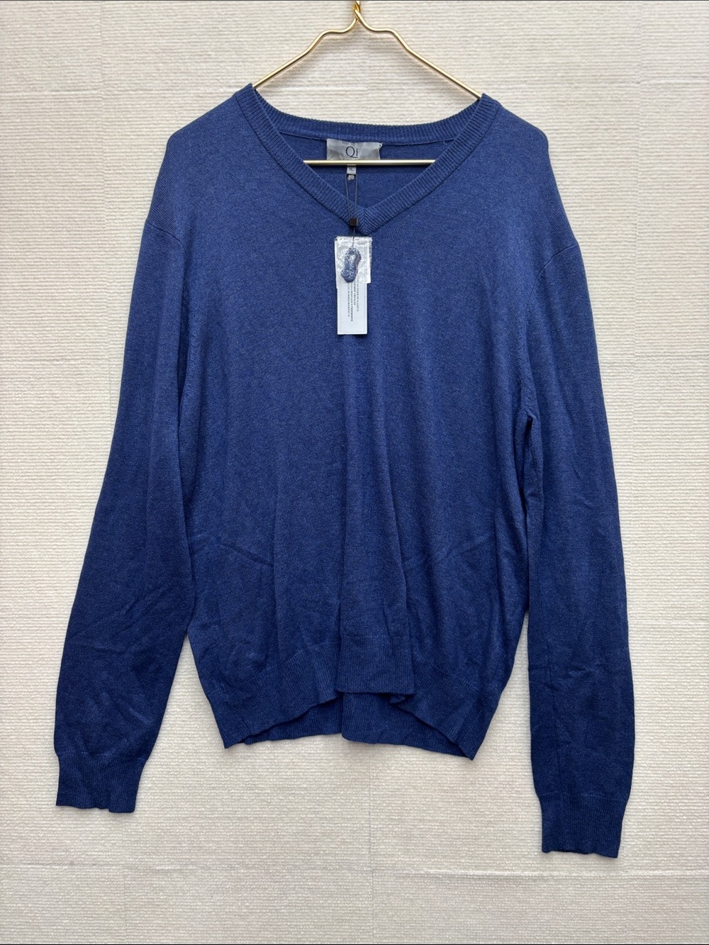 New Qi New York wool cashmere blend sweater XL blue
